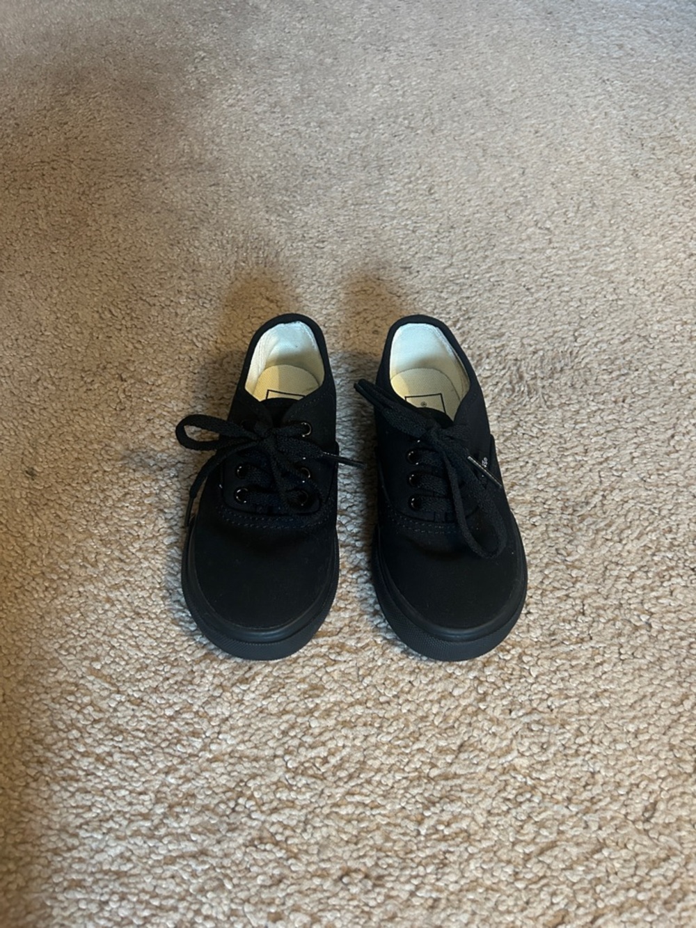 Toddler Vans Black Canvas Lace-Up Sneakers